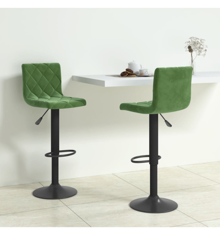 Tabourets de bar lot de 2 vert foncé velours | Mobilier & Déco