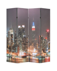 Cloison de séparation pliable 160x170 cm New York la nuit | Mobilier & Déco