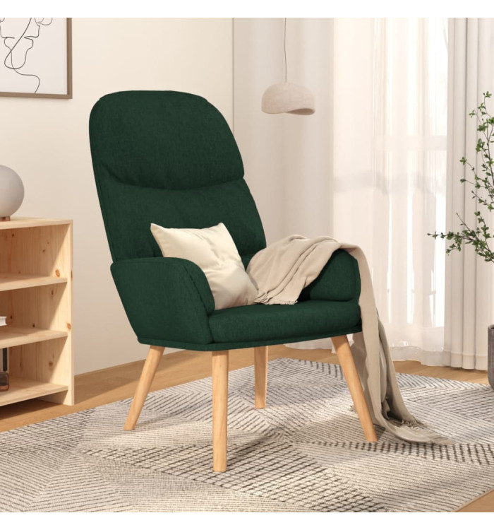 Chaise de relaxation Vert foncé Tissu | Mobilier & Déco