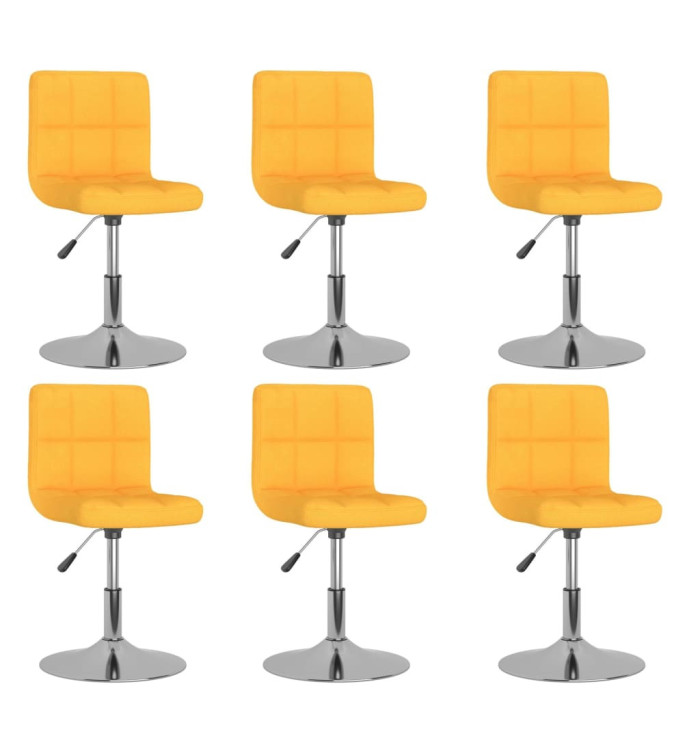 Chaises pivotantes à manger lot de 6 jaune tissu | Mobilier & Déco