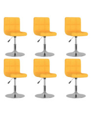 Chaises pivotantes à manger lot de 6 jaune tissu | Mobilier & Déco