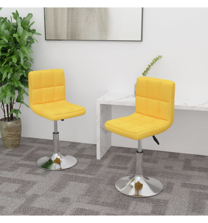 Chaises pivotantes à manger lot de 2 jaune tissu | Mobilier & Déco