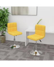 Chaises pivotantes à manger lot de 2 jaune tissu | Mobilier & Déco