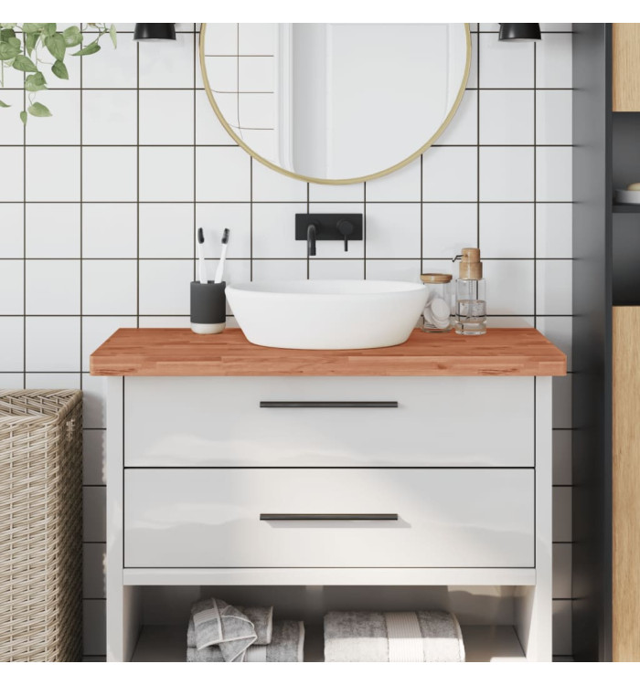Comptoir de salle de bain 100x50x4 cm bois massif de hêtre | Mobilier & Déco