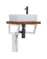 Étagère de vasque murale acier et bois de chêne massif | Mobilier & Déco