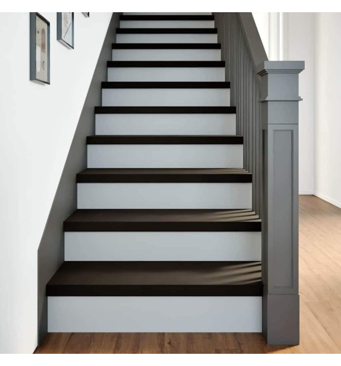 Marches d'escalier 16 pcs marron foncé 80x25x2 cm chêne massif | Mobilier & Déco