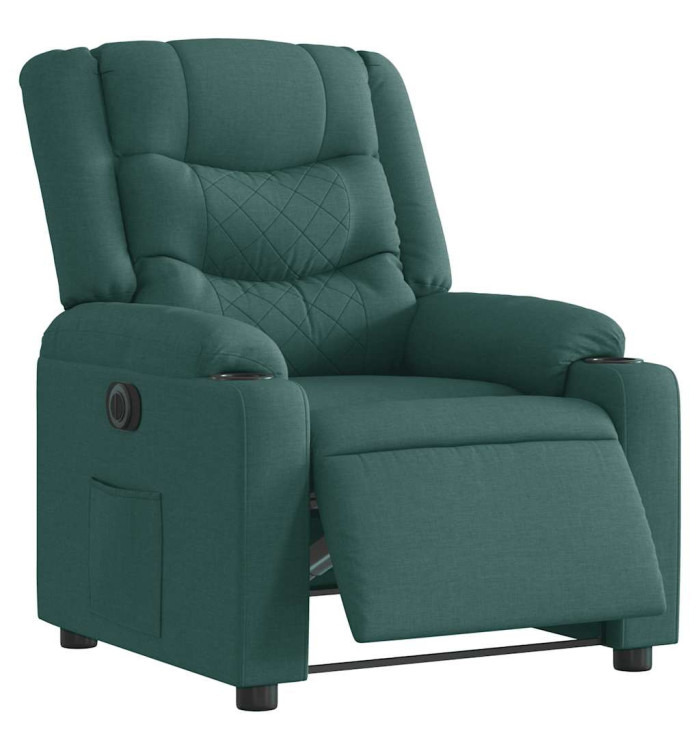 Fauteuil inclinable électrique Vert foncé Tissu | Mobilier & Déco