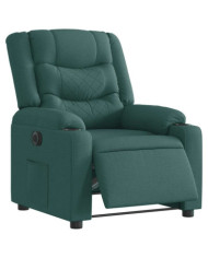 Fauteuil inclinable électrique Vert foncé Tissu | Mobilier & Déco
