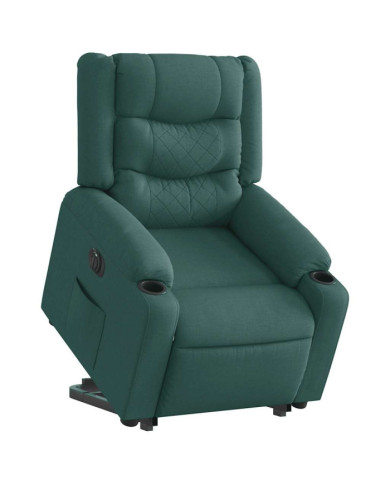 Fauteuil inclinable électrique vert foncé tissu | Mobilier & Déco