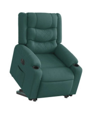 Fauteuil inclinable électrique vert foncé tissu | Mobilier & Déco