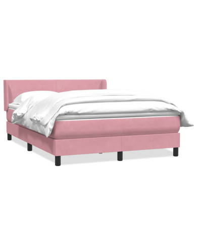 Sommier à lattes de lit avec matelas rose 140x220 cm velours | Mobilier & Déco