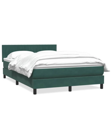 Sommier à lattes de lit et matelas vert foncé 160x220cm velours | Mobilier & Déco