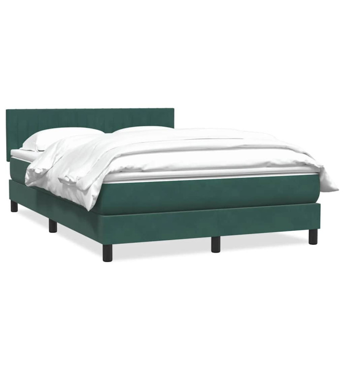 Sommier à lattes de lit et matelas vert foncé 160x220cm velours | Mobilier & Déco