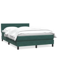 Sommier à lattes de lit et matelas vert foncé 160x220cm velours | Mobilier & Déco