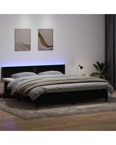 Sommier à lattes de lit avec matelas noir 200x210 cm Velours | Mobilier & Déco