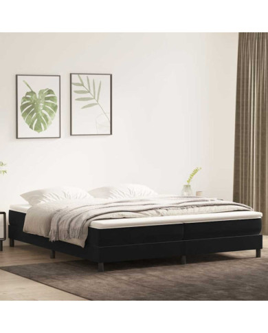 Sommier à lattes de lit avec matelas noir 200x210 cm Velours | Mobilier & Déco