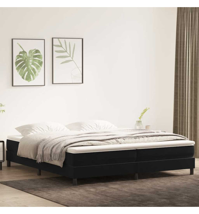 Sommier à lattes de lit avec matelas noir 200x210 cm Velours | Mobilier & Déco