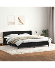 Sommier à lattes de lit avec matelas noir 200x210 cm Velours | Mobilier & Déco