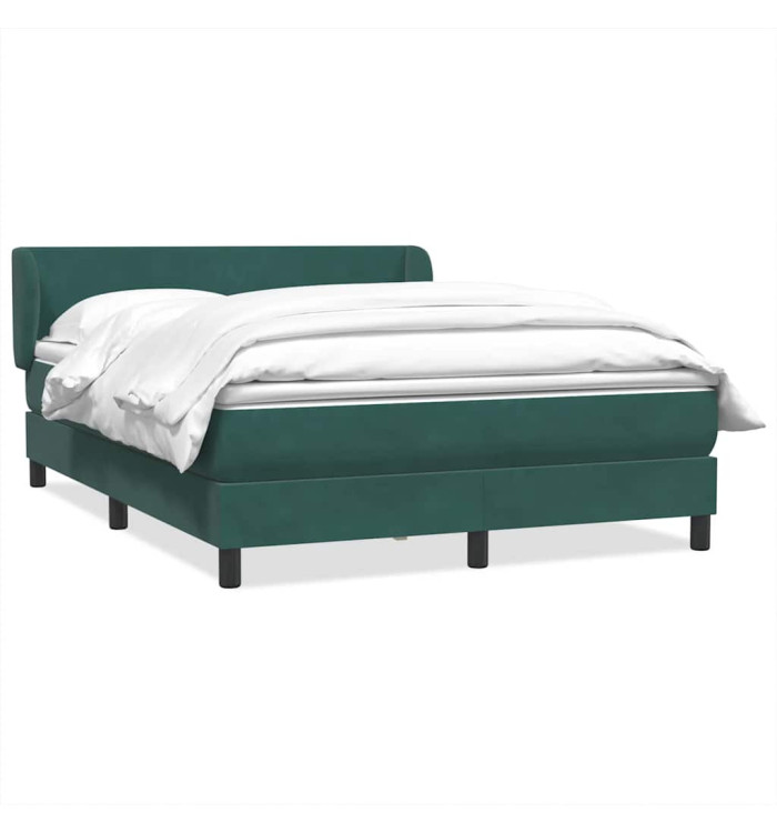 Sommier à lattes de lit et matelas vert foncé 160x210cm velours | Mobilier & Déco
