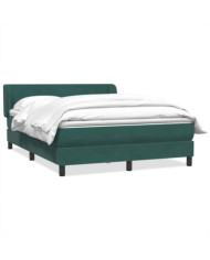 Sommier à lattes de lit et matelas vert foncé 160x210cm velours | Mobilier & Déco