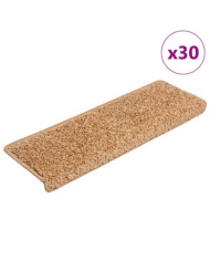 Tapis d'escalier 30 pcs 65x21x4 cm Beige | Mobilier & Déco