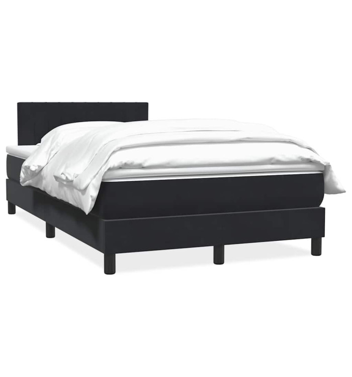 Sommier à lattes de lit avec matelas noir 120x210 cm velours | Mobilier & Déco