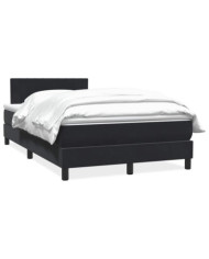 Sommier à lattes de lit avec matelas noir 120x210 cm velours | Mobilier & Déco