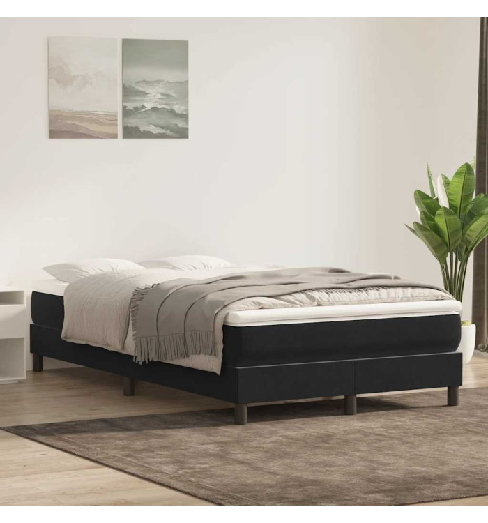 Sommier à lattes de lit avec matelas noir 120x210 cm velours | Mobilier & Déco