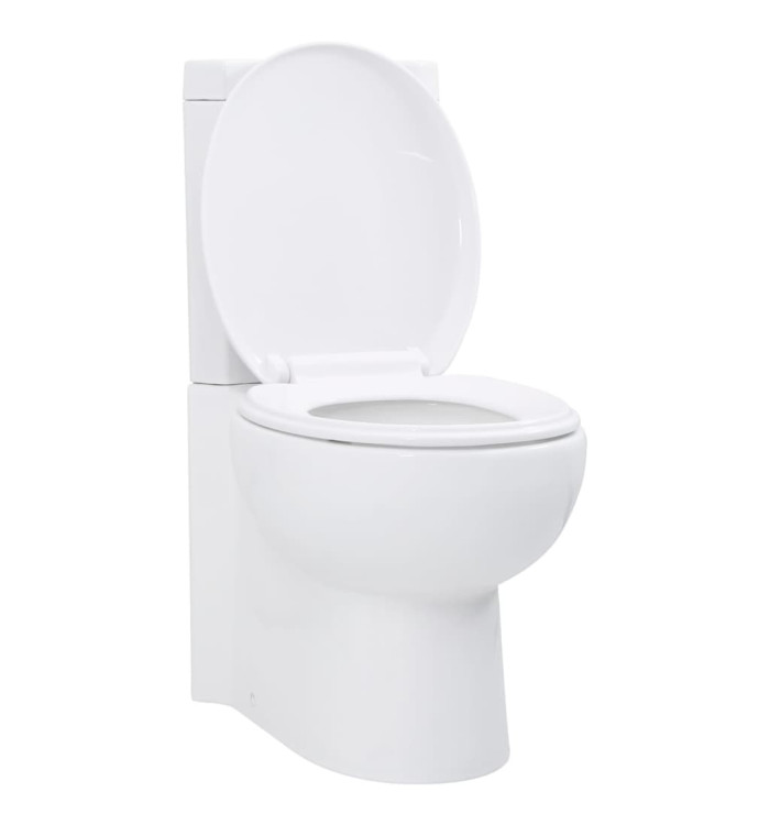 Toilette d'angle en céramique pour salle de bains blanc | Mobilier & Déco
