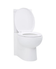 Toilette d'angle en céramique pour salle de bains blanc | Mobilier & Déco