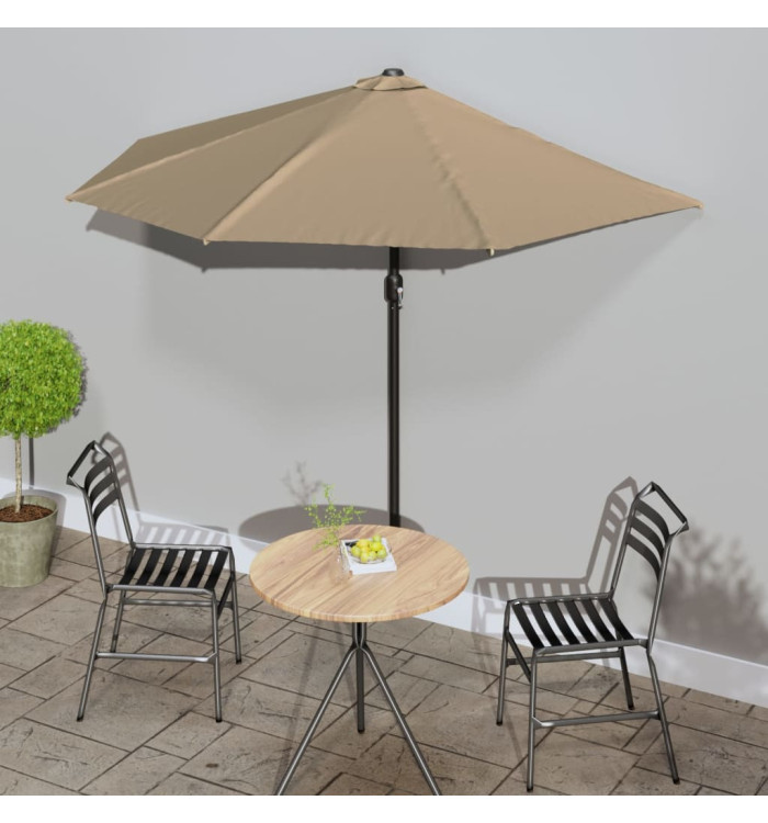 Parasol de balcon avec mât en aluminium Taupe 270x144 cm Demi | Mobilier & Déco