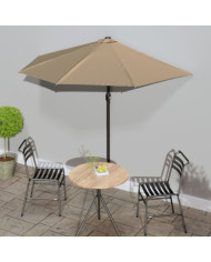 Parasol de balcon avec mât en aluminium Taupe 270x144 cm Demi | Mobilier & Déco
