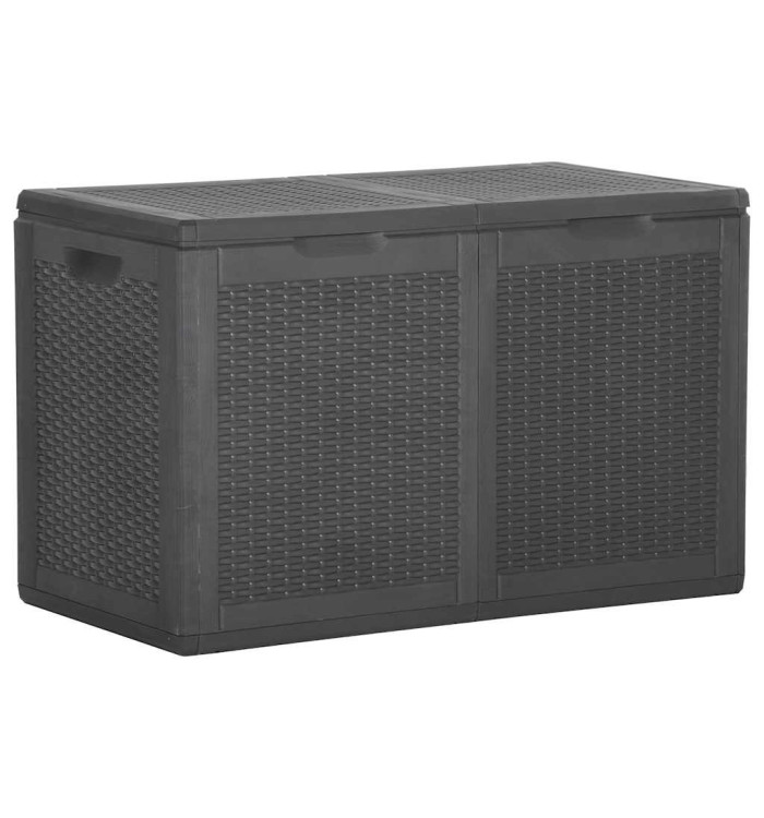 Boîte de rangement de jardin 180 L Noir PP Rotin | Mobilier & Déco
