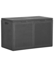 Boîte de rangement de jardin 180 L Noir PP Rotin | Mobilier & Déco