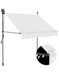 Auvent manuel rétractable avec LED 200 cm Crème | Mobilier & Déco