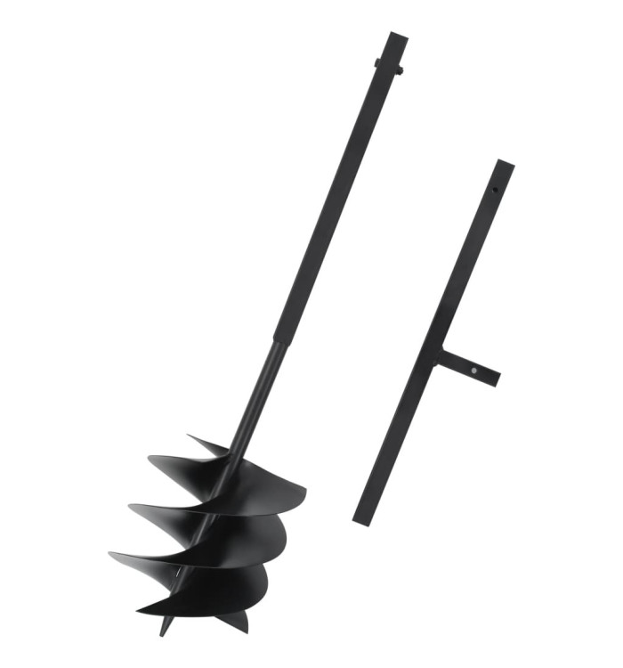 Tarière de sol avec manche 250 mm Acier Noir | Mobilier & Déco
