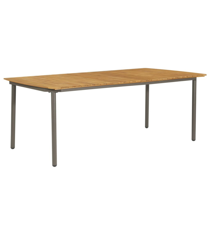 Table de jardin 200x100x72 cm Bois d'acacia solide et acier | Mobilier & Déco