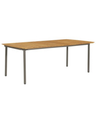 Table de jardin 200x100x72 cm Bois d'acacia solide et acier | Mobilier & Déco