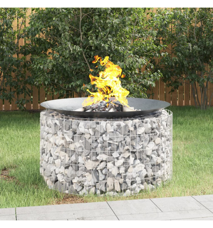 Foyer en gabion Ø 100 cm fer galvanisé | Mobilier & Déco
