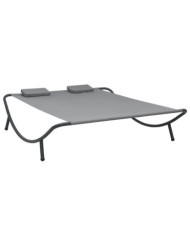 Chaise longue d'extérieur Tissu Anthracite | Mobilier & Déco