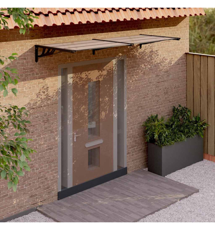 Auvent de porte Noir 239x90 cm Polycarbonate | Mobilier & Déco