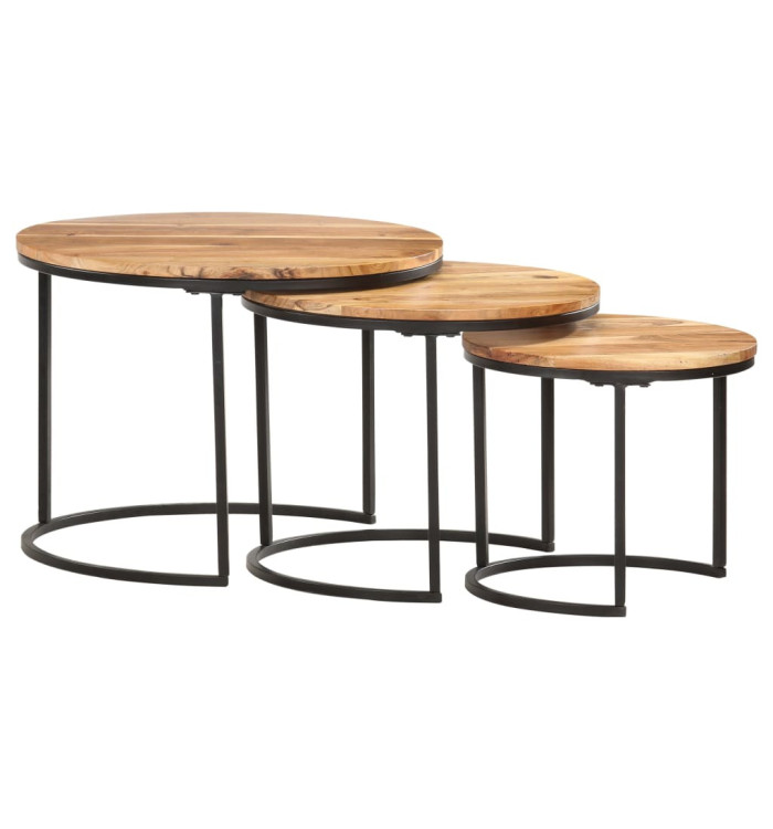Tables gigognes 3 pcs Bois d'acacia massif | Mobilier & Déco