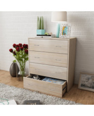 Buffet avec 4 tiroirs 60 x 30,5 x 71 cm Couleur de chêne | Mobilier & Déco