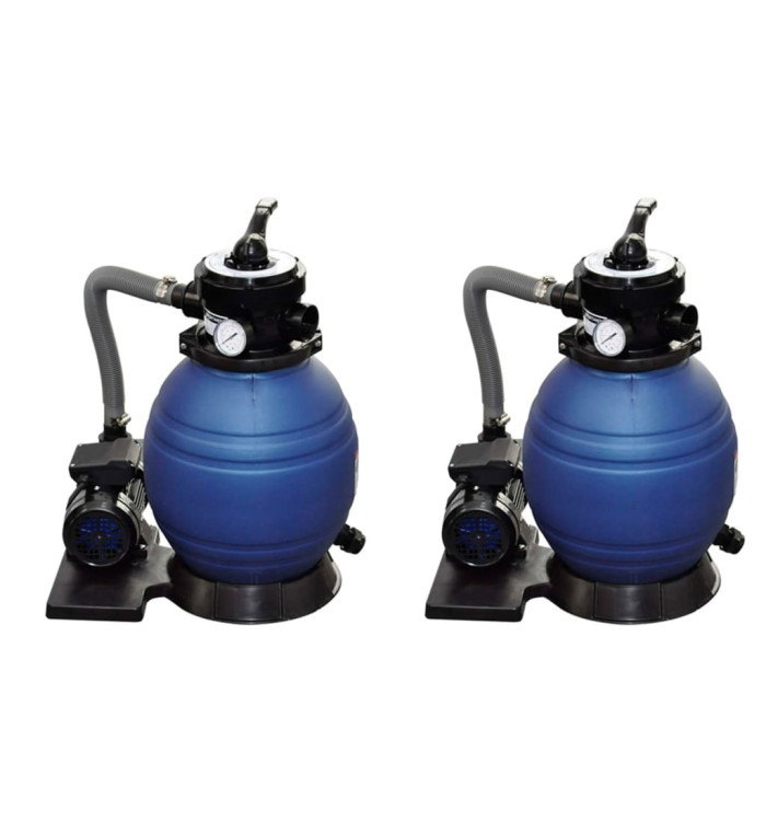 Pompes à filtre à sable 2 pcs 400 W 11000 l/h | Mobilier & Déco