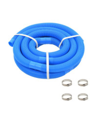 Tuyau de piscine avec colliers de serrage Bleu 38 mm 6 m | Mobilier & Déco
