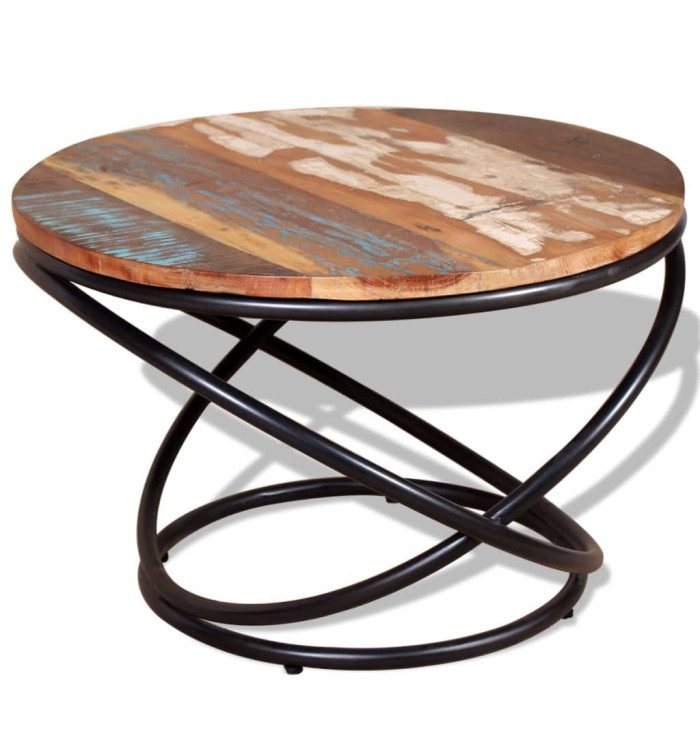 Table basse Bois de récupération massif 60x60x40 cm | Mobilier & Déco