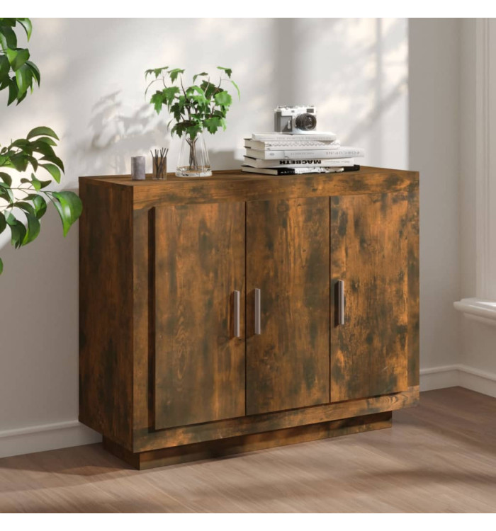 Buffet Chêne fumé 92x35x75 cm Bois d'ingénierie | Mobilier & Déco
