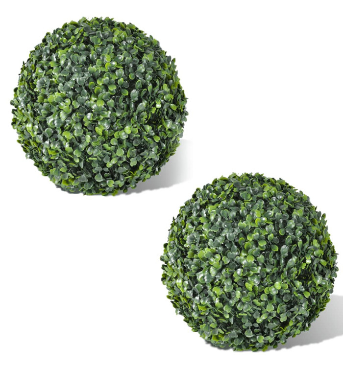 Boule de buis artificielle 2 pcs 35 cm | Mobilier & Déco