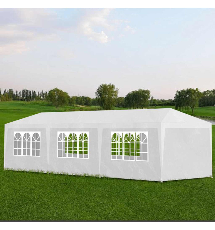 Tente de réception 3x9 m Blanc | Mobilier & Déco