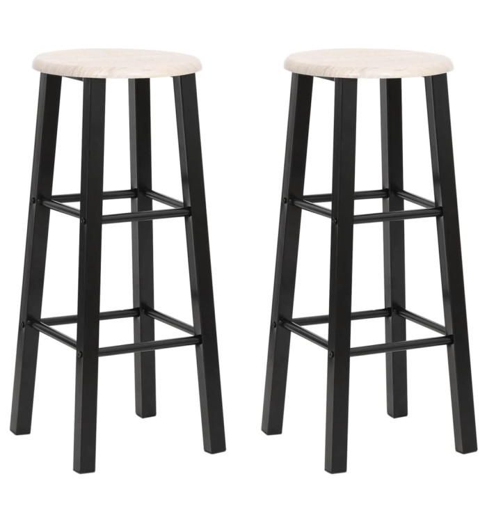 Tabourets de bar lot de 2 noir MDF | Mobilier & Déco